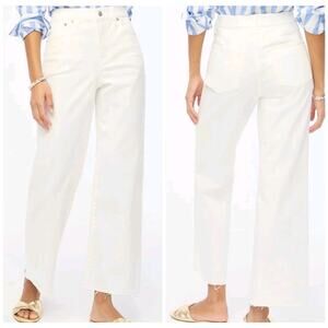 NWT J Crew wide-leg crop jean all-day stretch seashell white size 25 BR051